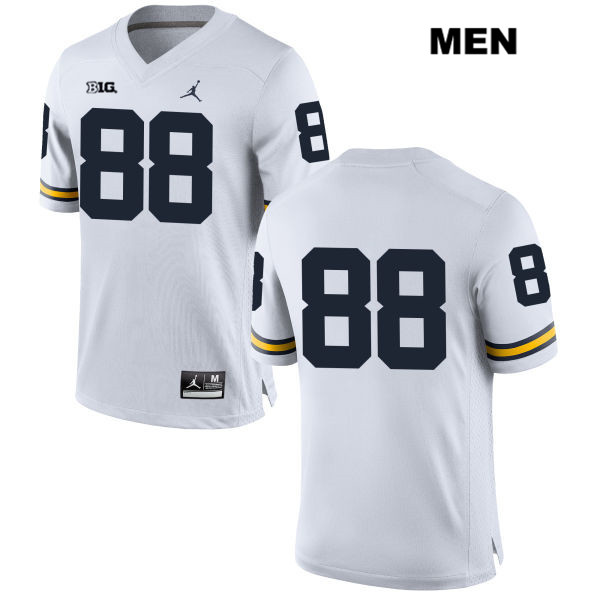 Men's NCAA Michigan Wolverines Jack Dunaway #88 No Name White Jordan Brand Authentic Stitched Football College Jersey BR25E47LF